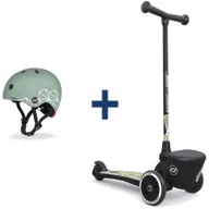 Hulajnogi - Zestaw Hulajnoga trójkołowa balansowa z zamykanym schowkiem 2+ + Kask XXS-S dla dzieci 1-5 lat Green Lines Scootandride - miniaturka - grafika 1