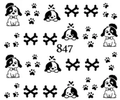 Sztuczne paznokcie i akcesoria - Naklejki wodne na paznokcie PSY,PIESKI,PIES - 847 - miniaturka - grafika 1