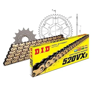 Zestaw łańcuchów DID stal 520VX3 / 114 nit zamek do Kawasaki Z E-Version 800 ccm rok prod. 2013-2017 - Części motocyklowe - miniaturka - grafika 1
