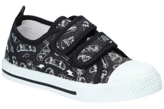 AMERICAN CLUB TEN163 TENISÓWKI KAPCIE DZIECIĘCE RZEPY WKŁADKA SKÓRZANA BLACK 30