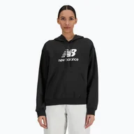 Bluzy damskie - Bluza damska New Balance French Terry Stacked Logo Hoodie black - miniaturka - grafika 1