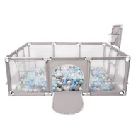 Maty edukacyjne - Selonis Boisko BO-100X z piłeczkami 6cm szary: perła-szary-transparent-babyblue-mięta 180x122x62/900piłek - miniaturka - grafika 1