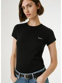 Koszulki i topy damskie - Pepe Jeans Koszulka "Merida" w kolorze czarnym - miniaturka - grafika 1