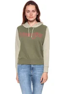 Bluzy damskie - BLUZA WRANGLER DAMSKA KABEL HOODIE DUSTY OLIVE W6078HQ45 112130447 - Wrangler - miniaturka - grafika 1