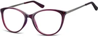 Okulary korekcyjne, oprawki, szkła - Sunoptic Okulary oprawki zerówki korekcyjne Kocie Unisex AC27D ciemnoczerwone - miniaturka - grafika 1