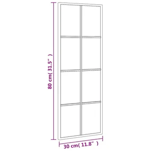 Lustro ścienne, czarne, 30x80 cm, prostokątne, żelazo  Lumarko! - Lustra - miniaturka - grafika 9