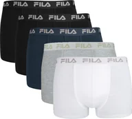 Majtki męskie - Bokserki męskie FILA, 5-pak - logo w pasie, miejskie, bawełna stretch, jednokolorowe Multicoloured XL - miniaturka - grafika 1