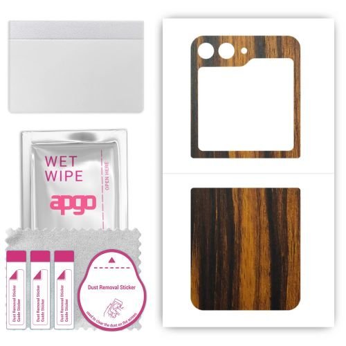 folia naklejka skórka strukturalna na TYŁ do Samsung Galaxy Z Flip5 Retro - Drewno Tygrysie - apgo SKINS