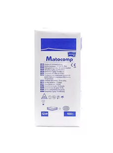 MATOCOMP Kompresy z gazy 13-nit 12-warstw niejałowe 5x5cm-100szt. - Apteczki i materiały opatrunkowe - miniaturka - grafika 1