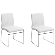 Krzesła - Zestaw 2 krzeseł do jadalni ekoskóra biały KIRON - miniaturka - grafika 1