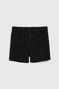 Spodnie i spodenki dla dziewczynek - Guess szorty jeansowe dziecięce kolor czarny gładkie - miniaturka - grafika 1