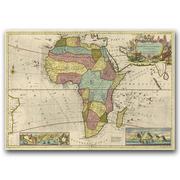 Plakaty - Plakat w stylu retro Rok Mapa Afryki A3 40x30 cm - miniaturka - grafika 1