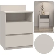 Komody - Szafka nocna Stolik Komoda 2 szuflady półka Malwa M1 Kaszmir beż nowoczesna - miniaturka - grafika 1