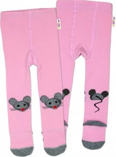 Rajstopy dziecięce Nellys Bawełna Little Mouse - różowe, rozmiar 104/110 - Rajstopy dziecięce - miniaturka - grafika 1