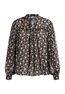 Bluzki damskie - DreiMaster Vintage Damska bluzka z długim rękawem Bridgeport 37324994, czarna wielokolorowa, M, Brązowy, wielokolorowy, M - miniaturka - grafika 1