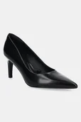 Czółenka - Calvin Klein szpilki skórzane HEEL PUMP 70 - BRUSH L kolor czarny HW0HW02446 - miniaturka - grafika 1