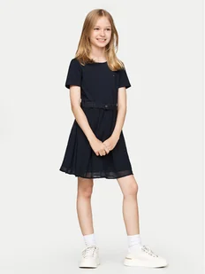 Tommy Hilfiger Sukienka codzienna KG0KG08197 M Granatowy Regular Fit - Sukienki i spódniczki dla dziewczynek - miniaturka - grafika 1