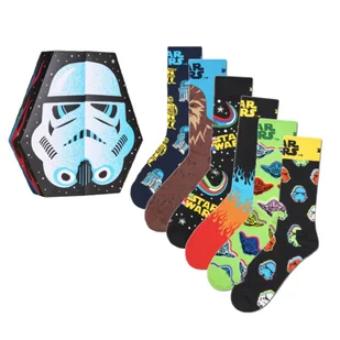 Skarpetki wysokie 6-pack zestaw świąteczny Happy Socks x Star Wars - P002889-36-40 - Skarpetki męskie - miniaturka - grafika 1