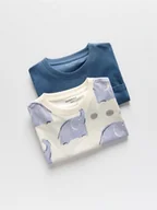 Bluzki dla niemowląt - Reserved - Bawełniany t-shirt 2 pack - granatowy - miniaturka - grafika 1