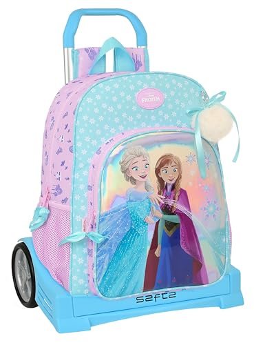 Safta FROZEN COOL DAYS Plecak szkolny 180, ergonomiczny plecy, z wózkiem Evolution, idealny dla dzieci w różnym wieku, wygodny i wszechstronny, 33 x 14 x 42 cm, kolor fioletowy/jasnoniebieski,