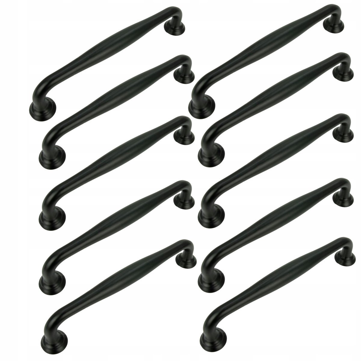 10 x Uchwyt meblowy czarny 128 mm retro uchwyty do szafek szuflad do mebli