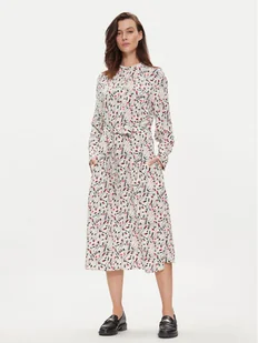 Tommy Hilfiger Sukienka koszulowa WW0WW41904 Écru Relaxed Fit - Sukienki - miniaturka - grafika 1