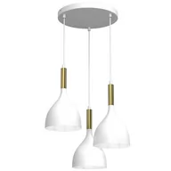 Lampy sufitowe - Biało-złota lampa wisząca, do każdego wnętrza LX 3898 z serii NOAK - miniaturka - grafika 1
