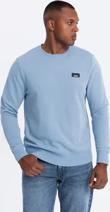 Ombre Nierozpinana męska dresowa bluza z metalowym pinem błękitna V3 OM-SSNZ-0136 L - Bluzy męskie - miniaturka - grafika 1