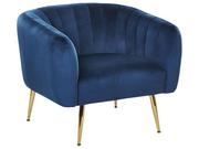 Fotele - Shumee Fotel welurowy niebieski LACONIA 226849 - miniaturka - grafika 1
