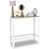 Toaletki - Loftowa konsola z metalowym stelażem biały + dąb sonoma P6-P97 - miniaturka - grafika 1