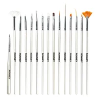 Akcesoria do paznokci - Ronney Profesjonalny zestaw pędzli białe drewniane 15 sztuk - miniaturka - grafika 1