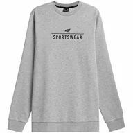 Bluzy męskie - Bluza męska 4F M692 zimny jasny szary melanż 4FAW23TSWSM692 27M-L - miniaturka - grafika 1