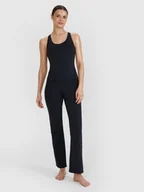 Legginsy - Damskie legginsy do jogi z rozszerzanymi nogawkami 4F 4FWSS25TFTIF324 - czarne - miniaturka - grafika 1
