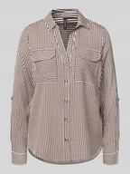 Koszule damskie - Bluzka koszulowa o kroju regular fit z czystej wiskozy model ‘BUMPY’ - miniaturka - grafika 1