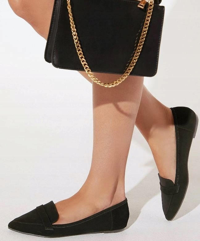 SHEIN DAMSKIE BALERINY CZARNE GŁADKIE 38 VWT