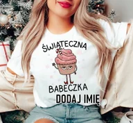 Bluzki damskie - damska świąteczna babeczka Z IMIENIEM - miniaturka - grafika 1