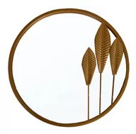 Lustra - Ewax, Lustro okrągłe ze złotą dekoracją, 46x2,5x46 cm - miniaturka - grafika 1