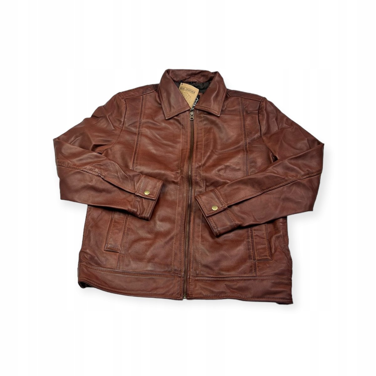 Skórzana kurtka męska z kapturem Real Leather S