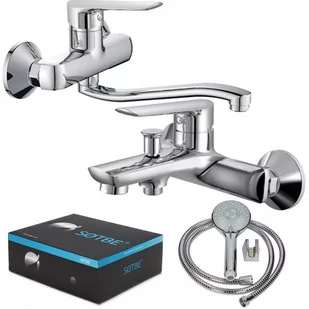 SOTBE MALSELVA bateria wannowa ścienna + bateria umywalkowa ścienna - Zestawy baterii łazienkowych - miniaturka - grafika 1