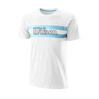 Koszulki męskie - Wilson T-shirt męski CHI SCRIPT CTN biały biały M - grafika 1