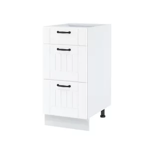 Szafka Dolna Stojąca 3 Szuflady DS 4/3 Lora Layman Biały Mat, Dark Green, Starmotion, L2 Czarny Lora, h 10cm - Szafki kuchenne - miniaturka - grafika 1