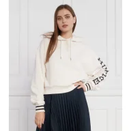 Bluzy damskie - Tommy Hilfiger Bluza REG MONOTYPE SLV CROP HOODIE | Relaxed fit - miniaturka - grafika 1