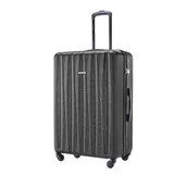 Walizki - Duża walizka Puccini Bali ze żłobieniami, czarna, 76 x 50 x 29,5 cm - miniaturka - grafika 1