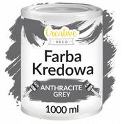 Farby wewnętrzne - Farba kredowa antracytowa do mebli drewna szara 1L - miniaturka - grafika 1