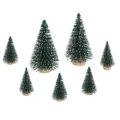 Ozdoby bożonarodzeniowe - Choinki Dekoracyjne Ośnieżone Do Stroików Mix 7 Szt. - miniaturka - grafika 1