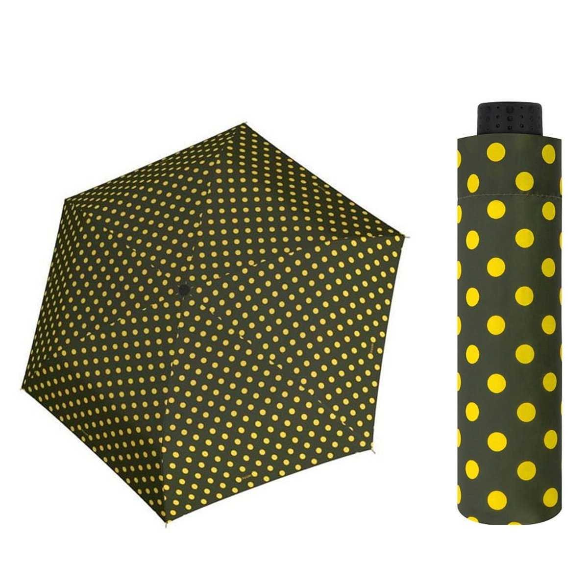 Parasolka damska do kieszeni lub torebki DOPPLER Fiber Havanna tylko 140 g, w groszki