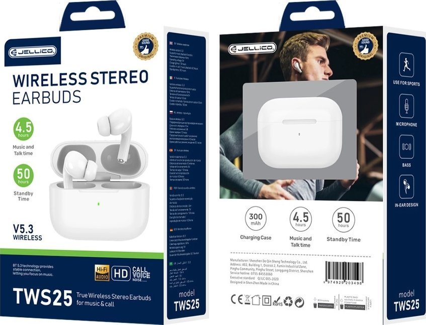 JELLICO bezprzewodowe TWS25 Biały