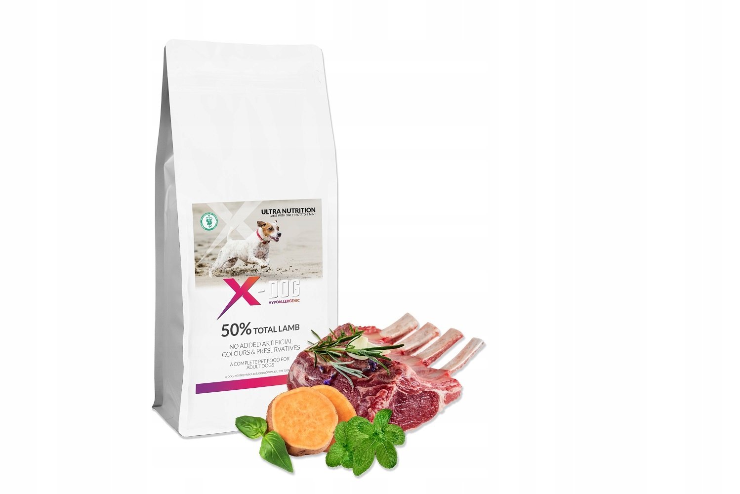 X-DOG GF ADULT M/L JAGNIĘCINA BATAT I MIĘTA 6KG