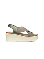 Sandały damskie - Geox Skórzane sandały "Xand 2.2S" w kolorze szarym na koturnie - miniaturka - grafika 1