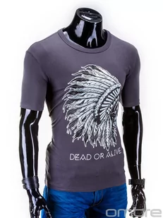 T-shirt męski z nadrukiem - grafitowy S613 - Koszulki męskie - miniaturka - grafika 4